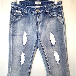 SAZA Embelished Bling Back Pockets Capri Jeans Size Small Junior